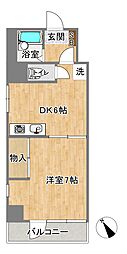 ボヌール 1DKの間取図画像