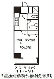 ラフィーネ本郷 1Kの間取図画像