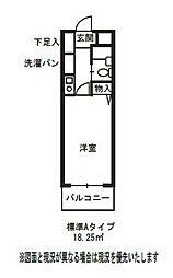 ドミール登戸 1Kの間取図画像