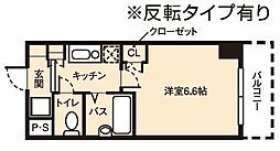 ドミール桜川 1Kの間取図画像