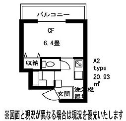 ドミール浦和 1Kの間取図画像