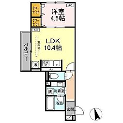 カルニュ 1LDKの間取図画像