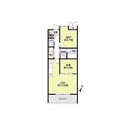 THE TAKASUNA KULTURCE 1SLDKの間取図画像