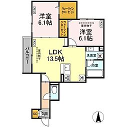 ブリューエン河原口0 2LDKの間取図画像