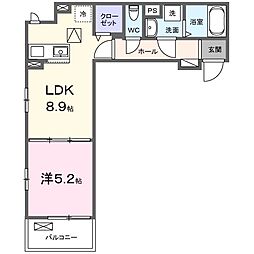 グラース 1LDKの間取図画像