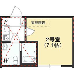 アザーレ・プラネ青葉台 1Kの間取図画像