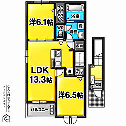 ソルヴェーグ2 2LDKの間取図画像