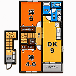 フローラリア・ドムス 2DKの間取図画像