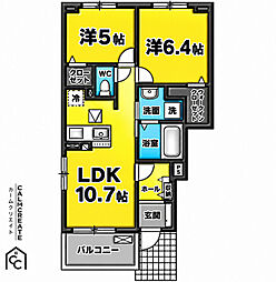 ベル・エクラ I 2LDKの間取図画像