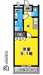 昴 1Kの間取図画像