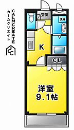 昴 1Kの間取図画像