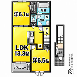 メゾン・レゾナンス I 2LDKの間取図画像