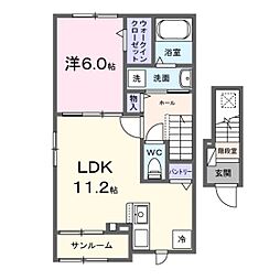 バーシア 1LDKの間取図画像