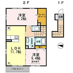みつばち2 2LDKの間取図画像