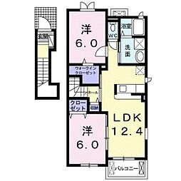 アクティフD 2LDKの間取図画像