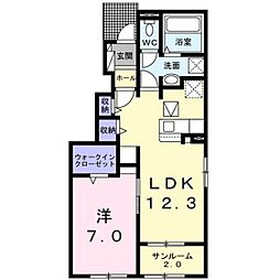 ラ・ルーチェ1 1LDKの間取図画像