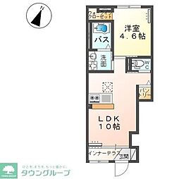 サウスグレイス 1LDKの間取図画像