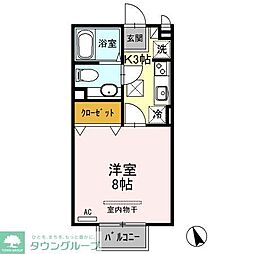 ナカイパレスA 1Kの間取図画像