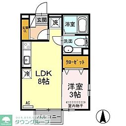 メゾンソニアB 1LDKの間取図画像