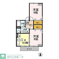 アベニール2 2Kの間取図画像