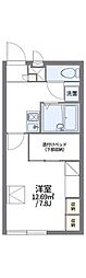 レオパレスキャンサー2 1Kの間取図画像