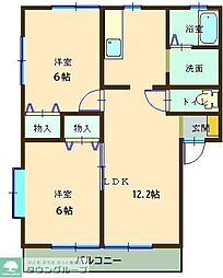 アルペンヒルB 2LDKの間取図画像
