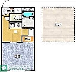 レオパレスグリチネ 1Kの間取図画像