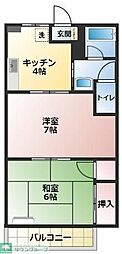 メゾンクリン 2DKの間取図画像