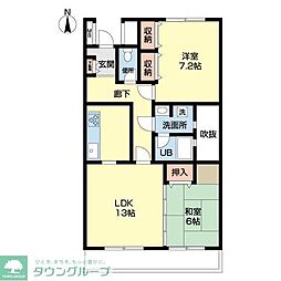 ファミーユ金井 2LDKの間取図画像