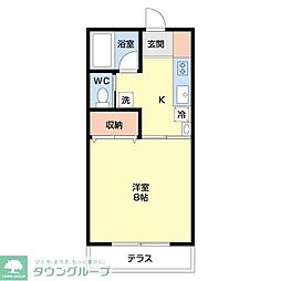 フィフティストーム下小塙 1Kの間取図画像