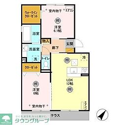 グラン 2LDKの間取図画像