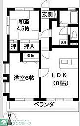 ジュネシオン小出 2LDKの間取図画像