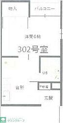 サンシティ 1Kの間取図画像