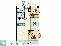 サンクレイドル高崎ガーデンコート 3LDKの間取図画像