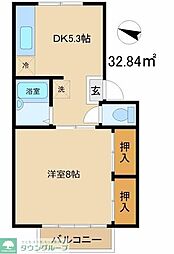 コーポ多摩 1DKの間取図画像