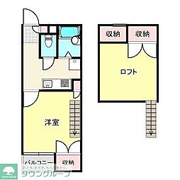 セイラBOX東貝沢B 1Kの間取図画像
