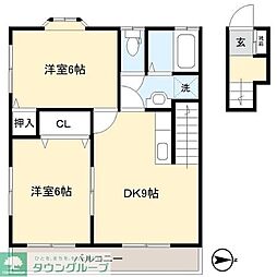 ラ・フォーレ122 2DKの間取図画像