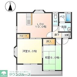 メゾンdeアヴェニールB 2LDKの間取図画像