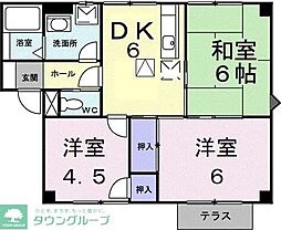 ハピネスハイム中妻B 3DKの間取図画像