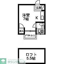 シェルコート末広 1SKの間取図画像