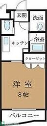 フォンテーヌA 1Kの間取図画像