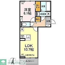 スリーライン高崎 1LDKの間取図画像