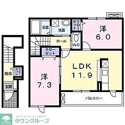 メゾン・デュ・ソレイユ3 2LDKの間取図画像