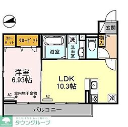セッティエーム高崎A 1LDKの間取図画像