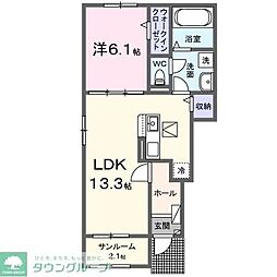 グレースSG 1LDKの間取図画像