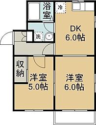 アイリスバレー 2DKの間取図画像