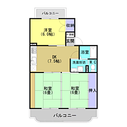 ビューヒルズ 3DKの間取図画像