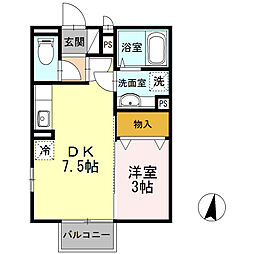 ゆう・こうぽ 1DKの間取図画像