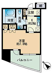 パークアクシス博多 1Kの間取図画像