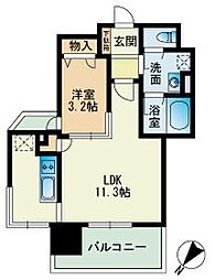 ビエネスタ千代県庁口 1LDKの間取図画像
